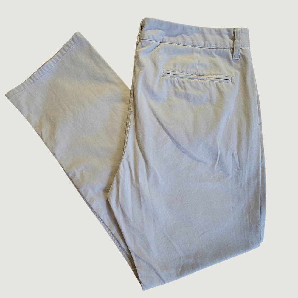 Bonobos Chino Pants Mens 38x32 Light Khaki Straight Leg 100% Cotton Flat Front